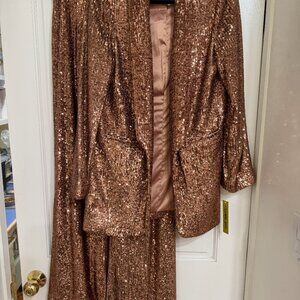 NEW with Tags Gianni Bini 2pc Sparkle Sequin matching Jacket & Pants sz M